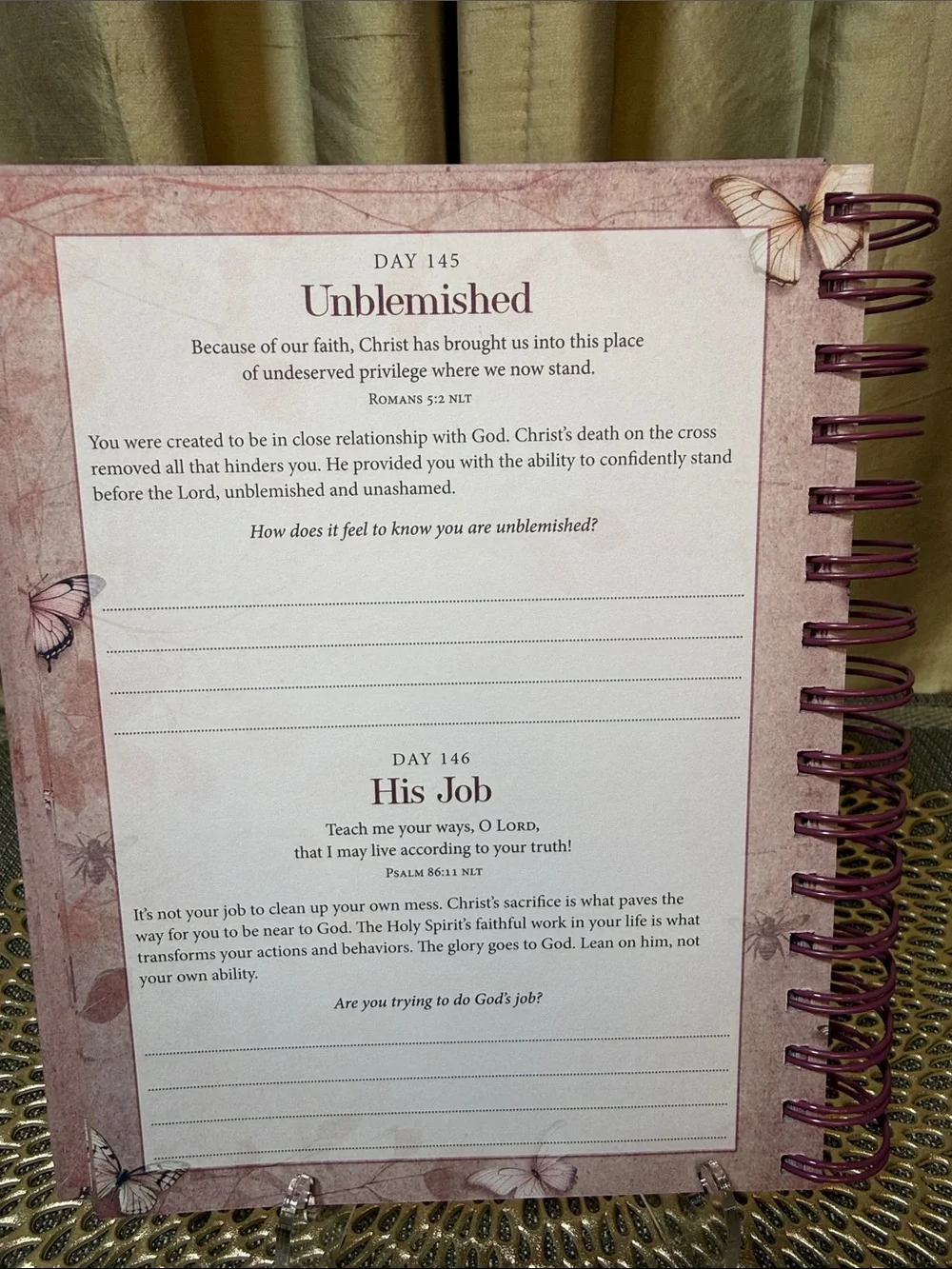 365-Day Devotional Journal - My Light and My Salvation (Pink Butterfly)